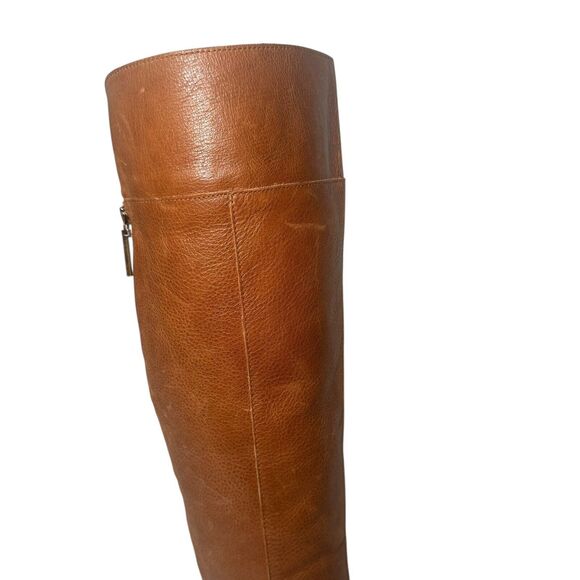 Franco Sarto Womens Daya Knee High Leather Riding Boots Zip Brown 6M Wide Calf - Picture 11 of 16